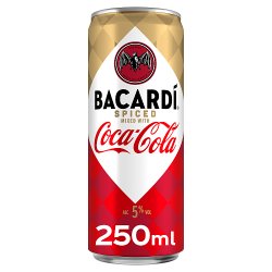 Bacardi Spiced Rum & Coca-Cola 12 x 250ml Pre-Mixed Can