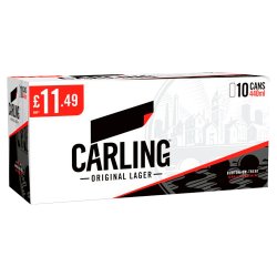 Carling Original Lager Beer Can 10 x 440ml
