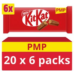 KitKat 2 Finger Milk Chocolate Biscuit Bar 6 Pack Multipack 124.2g PMP £1.69