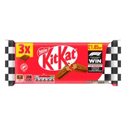 KitKat F1 4 Finger Milk Chocolate Biscuit Bar 3 Pack Multipack 124.5g PMP £1.85