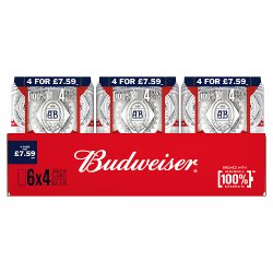 Budweiser Lager Beer Cans 6x4x568ml