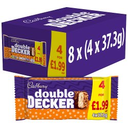 Cadbury Double Decker Chocolate Bar 4 Pack Multipack £1.99 PMP 149.2g