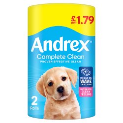 Andrex Complete Clean Toilet Tissue 2 Roll PMP £1.79