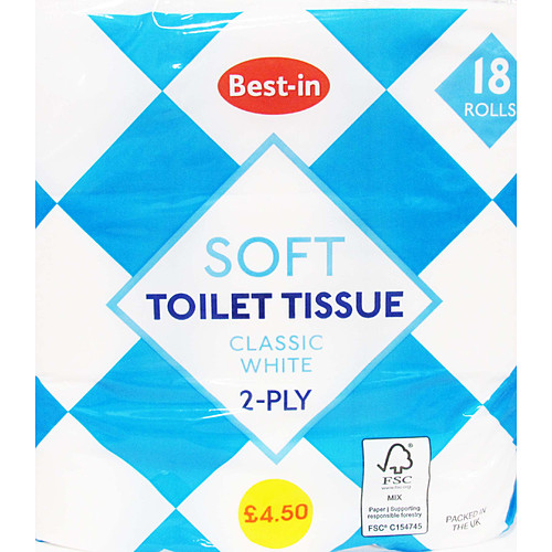 Best In Soft Toilet Tissue White PM £4.50